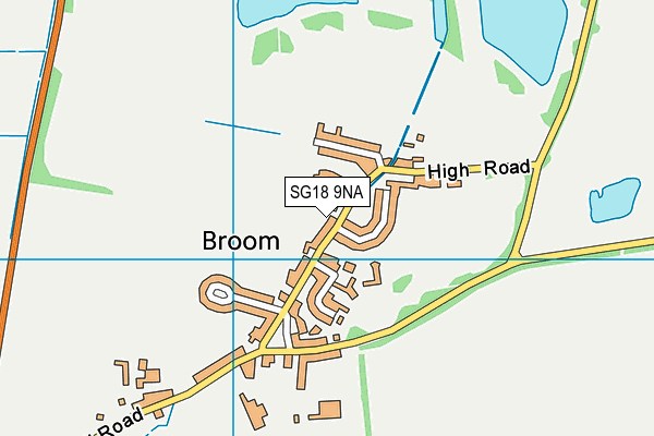 SG18 9NA map - OS VectorMap District (Ordnance Survey)