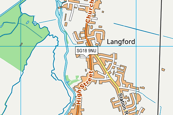 SG18 9NU map - OS VectorMap District (Ordnance Survey)