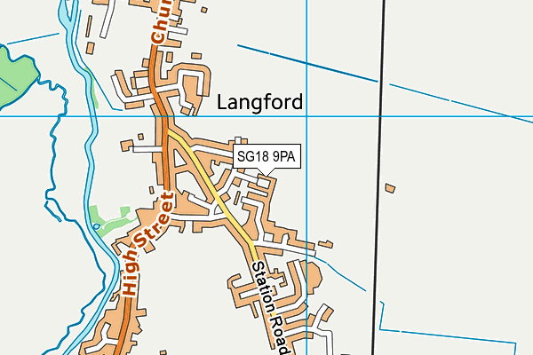 SG18 9PA map - OS VectorMap District (Ordnance Survey) SG18 9PA map - OS VectorMap District (Ordnance Survey)