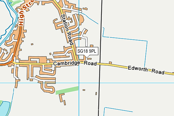 SG18 9PL map - OS VectorMap District (Ordnance Survey) SG18 9PL map - OS VectorMap District (Ordnance Survey)