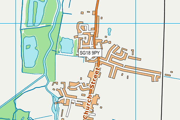 SG18 9PY map - OS VectorMap District (Ordnance Survey) SG18 9PY map - OS VectorMap District (Ordnance Survey)