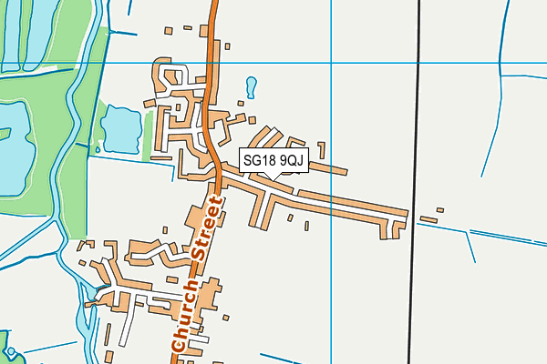 SG18 9QJ map - OS VectorMap District (Ordnance Survey) SG18 9QJ map - OS VectorMap District (Ordnance Survey)