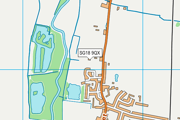 SG18 9QX map - OS VectorMap District (Ordnance Survey) SG18 9QX map - OS VectorMap District (Ordnance Survey)