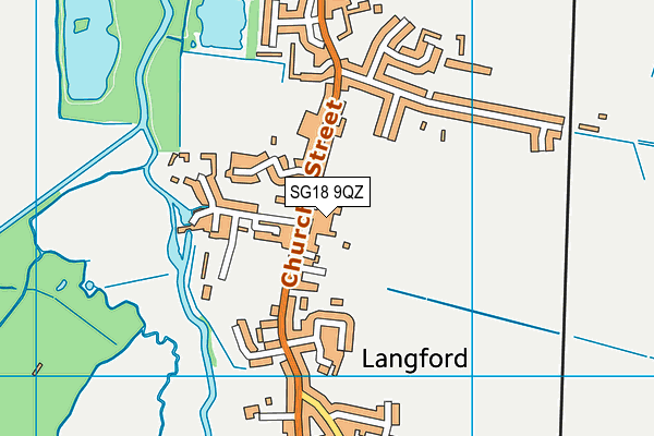 SG18 9QZ map - OS VectorMap District (Ordnance Survey)