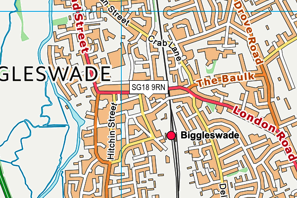 SG18 9RN map - OS VectorMap District (Ordnance Survey) SG18 9RN map - OS VectorMap District (Ordnance Survey)