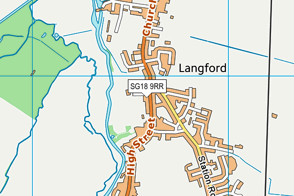 SG18 9RR map - OS VectorMap District (Ordnance Survey)