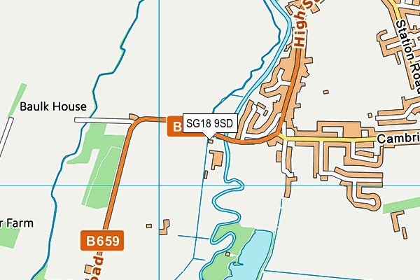 SG18 9SD map - OS VectorMap District (Ordnance Survey) SG18 9SD map - OS VectorMap District (Ordnance Survey)