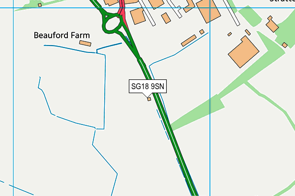 SG18 9SN map - OS VectorMap District (Ordnance Survey) SG18 9SN map - OS VectorMap District (Ordnance Survey)