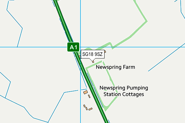 SG18 9SZ map - OS VectorMap District (Ordnance Survey) SG18 9SZ map - OS VectorMap District (Ordnance Survey)