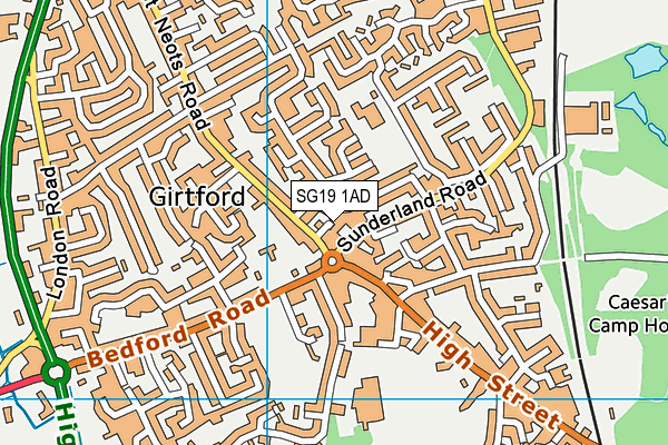 SG19 1AD map - OS VectorMap District (Ordnance Survey) SG19 1AD map - OS VectorMap District (Ordnance Survey)