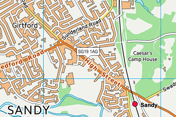 SG19 1AG map - OS VectorMap District (Ordnance Survey) SG19 1AG map - OS VectorMap District (Ordnance Survey)