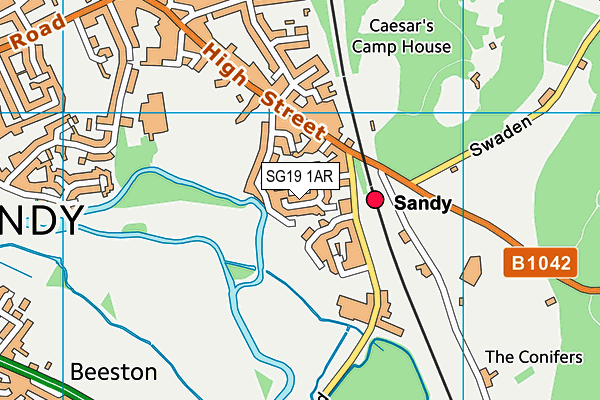 SG19 1AR map - OS VectorMap District (Ordnance Survey)