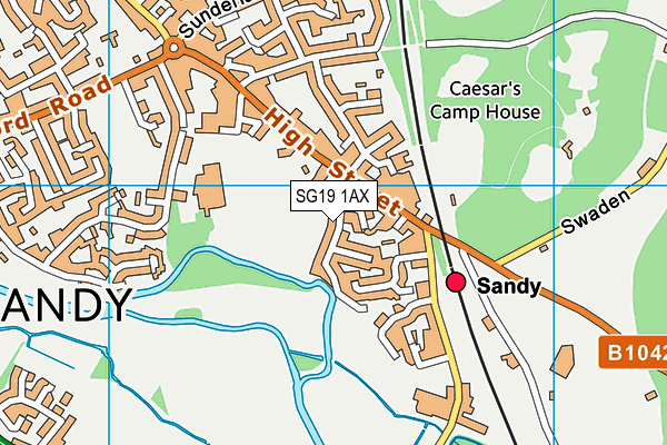 SG19 1AX map - OS VectorMap District (Ordnance Survey) SG19 1AX map - OS VectorMap District (Ordnance Survey)