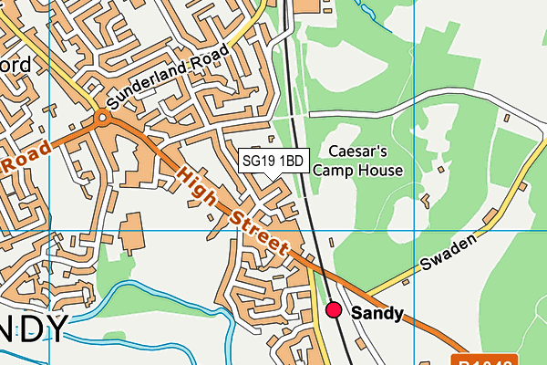SG19 1BD map - OS VectorMap District (Ordnance Survey) SG19 1BD map - OS VectorMap District (Ordnance Survey)