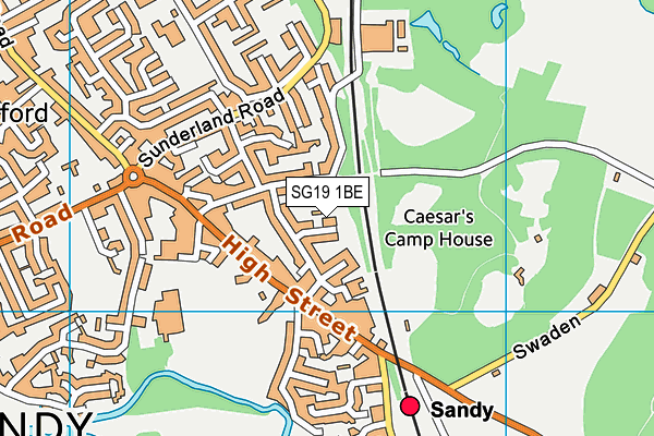 SG19 1BE map - OS VectorMap District (Ordnance Survey) SG19 1BE map - OS VectorMap District (Ordnance Survey)