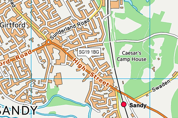 SG19 1BG map - OS VectorMap District (Ordnance Survey)