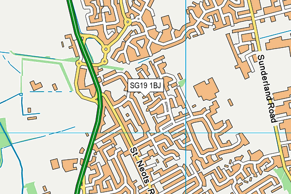 SG19 1BJ map - OS VectorMap District (Ordnance Survey) SG19 1BJ map - OS VectorMap District (Ordnance Survey)
