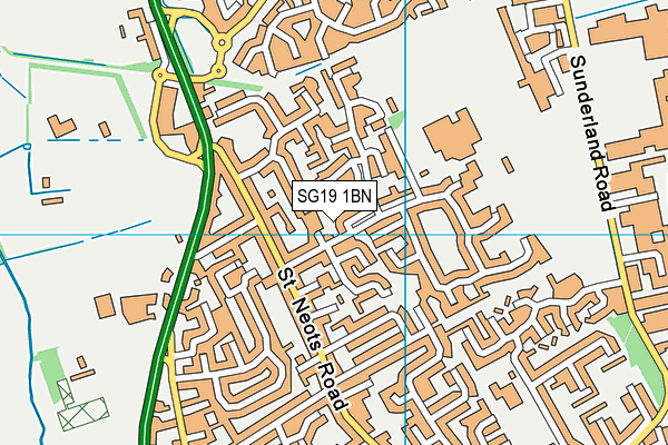 SG19 1BN map - OS VectorMap District (Ordnance Survey) SG19 1BN map - OS VectorMap District (Ordnance Survey)