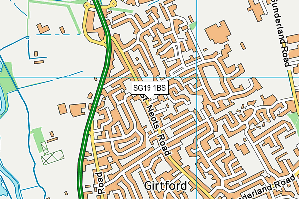 SG19 1BS map - OS VectorMap District (Ordnance Survey)