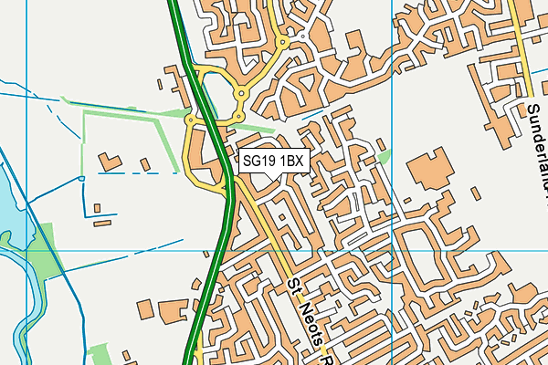 SG19 1BX map - OS VectorMap District (Ordnance Survey) SG19 1BX map - OS VectorMap District (Ordnance Survey)