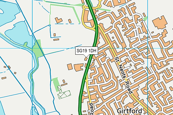 SG19 1DH map - OS VectorMap District (Ordnance Survey)