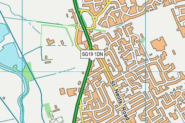 SG19 1DN map - OS VectorMap District (Ordnance Survey) SG19 1DN map - OS VectorMap District (Ordnance Survey)