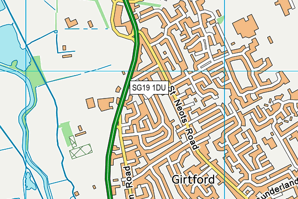 SG19 1DU map - OS VectorMap District (Ordnance Survey) SG19 1DU map - OS VectorMap District (Ordnance Survey)