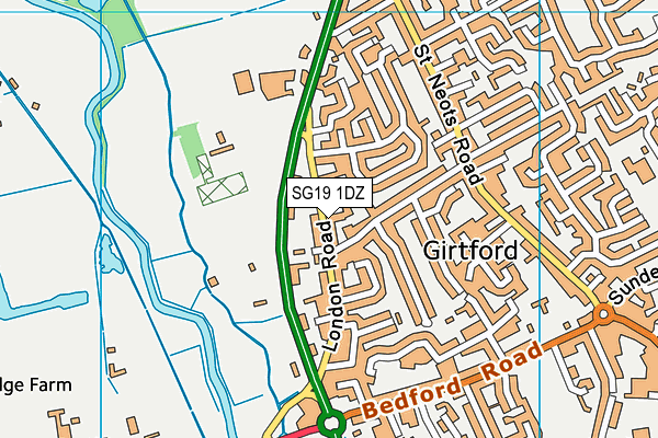 SG19 1DZ map - OS VectorMap District (Ordnance Survey)