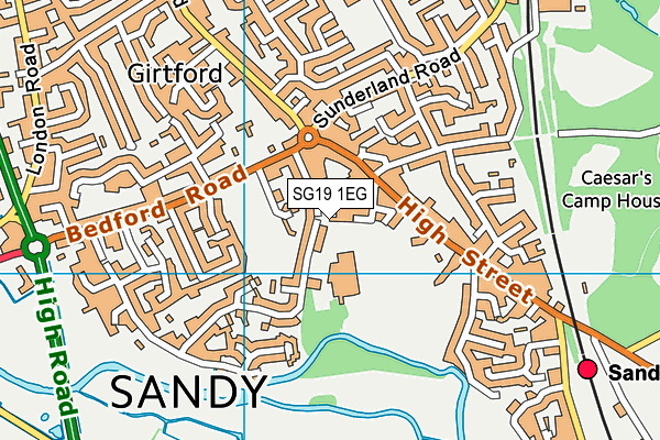 SG19 1EG map - OS VectorMap District (Ordnance Survey) SG19 1EG map - OS VectorMap District (Ordnance Survey)