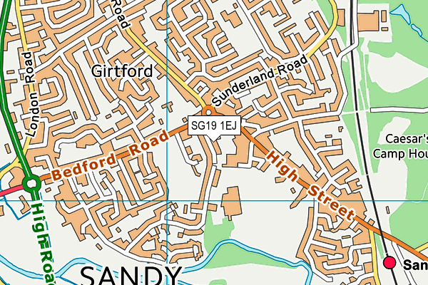 SG19 1EJ map - OS VectorMap District (Ordnance Survey) SG19 1EJ map - OS VectorMap District (Ordnance Survey)