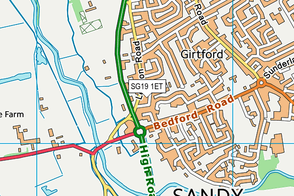 SG19 1ET map - OS VectorMap District (Ordnance Survey) SG19 1ET map - OS VectorMap District (Ordnance Survey)