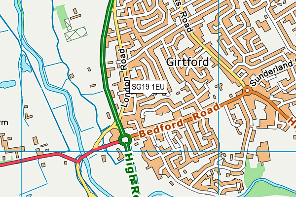 SG19 1EU map - OS VectorMap District (Ordnance Survey)