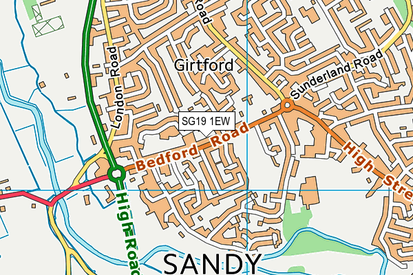 SG19 1EW map - OS VectorMap District (Ordnance Survey) SG19 1EW map - OS VectorMap District (Ordnance Survey)