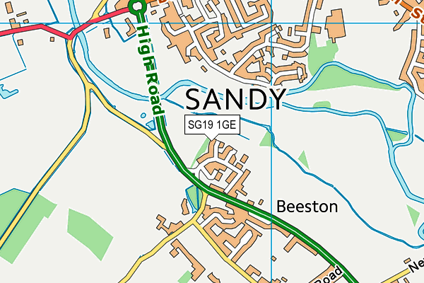 SG19 1GE map - OS VectorMap District (Ordnance Survey) SG19 1GE map - OS VectorMap District (Ordnance Survey)