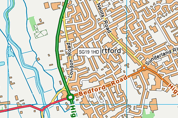 SG19 1HD map - OS VectorMap District (Ordnance Survey) SG19 1HD map - OS VectorMap District (Ordnance Survey)