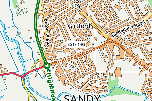 SG19 1HG map - OS VectorMap District (Ordnance Survey) SG19 1HG map - OS VectorMap District (Ordnance Survey)