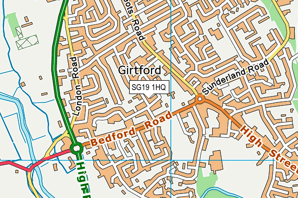 SG19 1HQ map - OS VectorMap District (Ordnance Survey) SG19 1HQ map - OS VectorMap District (Ordnance Survey)