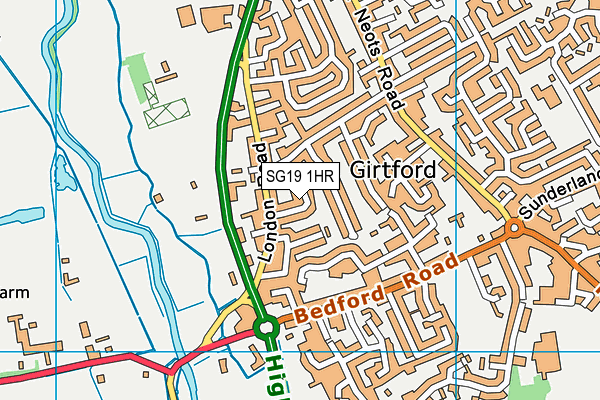 SG19 1HR map - OS VectorMap District (Ordnance Survey) SG19 1HR map - OS VectorMap District (Ordnance Survey)