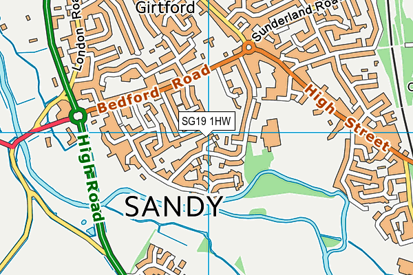 SG19 1HW map - OS VectorMap District (Ordnance Survey) SG19 1HW map - OS VectorMap District (Ordnance Survey)