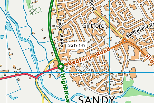 SG19 1HY map - OS VectorMap District (Ordnance Survey) SG19 1HY map - OS VectorMap District (Ordnance Survey)