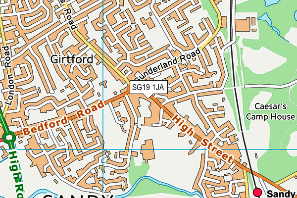 SG19 1JA map - OS VectorMap District (Ordnance Survey) SG19 1JA map - OS VectorMap District (Ordnance Survey)