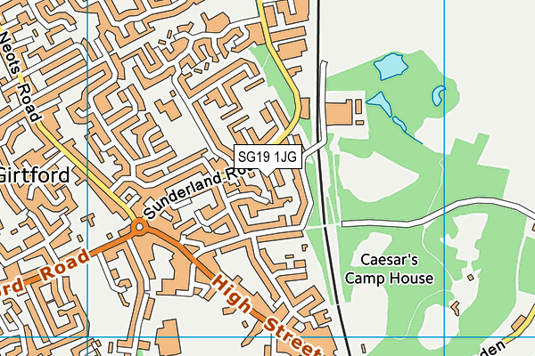 SG19 1JG map - OS VectorMap District (Ordnance Survey) SG19 1JG map - OS VectorMap District (Ordnance Survey)