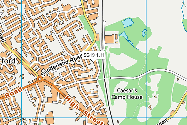 SG19 1JH map - OS VectorMap District (Ordnance Survey)