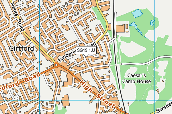 SG19 1JJ map - OS VectorMap District (Ordnance Survey)