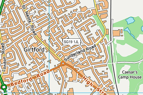 SG19 1JL map - OS VectorMap District (Ordnance Survey) SG19 1JL map - OS VectorMap District (Ordnance Survey)