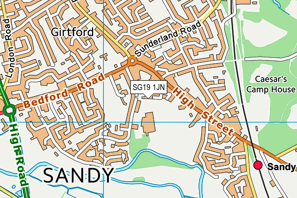 SG19 1JN map - OS VectorMap District (Ordnance Survey)