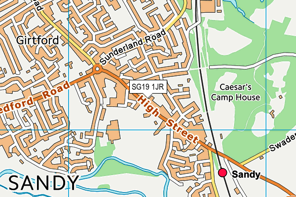 SG19 1JR map - OS VectorMap District (Ordnance Survey) SG19 1JR map - OS VectorMap District (Ordnance Survey)