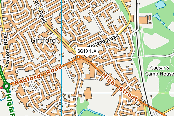 SG19 1LA map - OS VectorMap District (Ordnance Survey) SG19 1LA map - OS VectorMap District (Ordnance Survey)