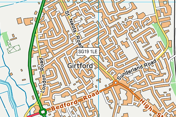 SG19 1LE map - OS VectorMap District (Ordnance Survey) SG19 1LE map - OS VectorMap District (Ordnance Survey)