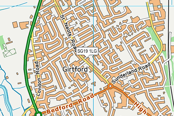 SG19 1LG map - OS VectorMap District (Ordnance Survey) SG19 1LG map - OS VectorMap District (Ordnance Survey)